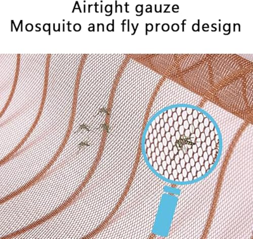Image of Polyester Magnetic Mosquito Net /Curtain for Door, for All Door Types & Sizes, Auto-Closing Insect Screen to Keep Mosquito Out (210 x 100 Cm, Brown)