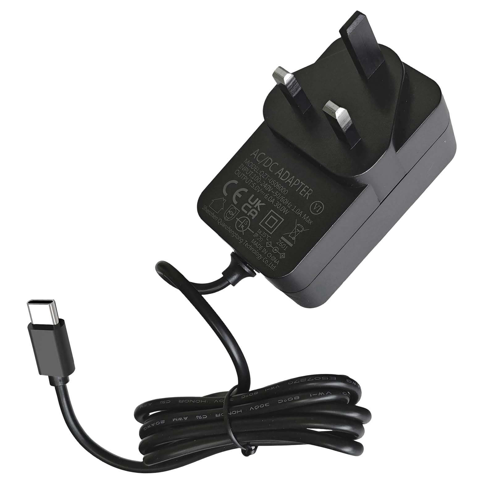 JUSTOP USB-C Power Supply for Raspberry Pi 5, 30W 27W up to 5V 6.0A, Type-C Wall Adapter, UK Plug, Compatible with Raspberry Pi 5 4GB/8GB/16GB, CE UKCA, Two Years Warranty — view 8