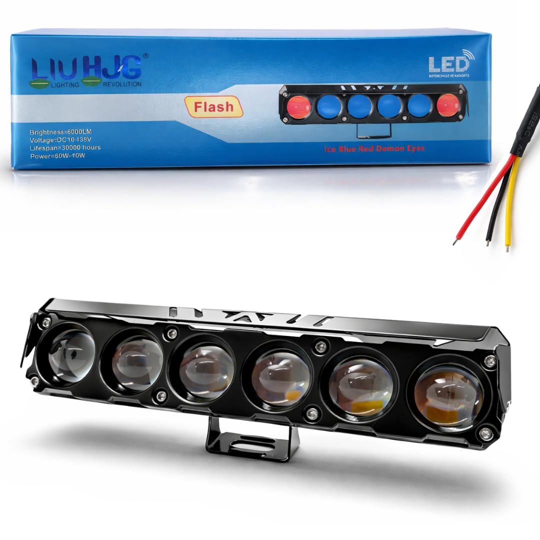 LIU HJG Yellow/White 40+40 Watt LED Fog Light With Devil Eye Universal For Bike & Car (12V-80V, Pack of 1)-image-37