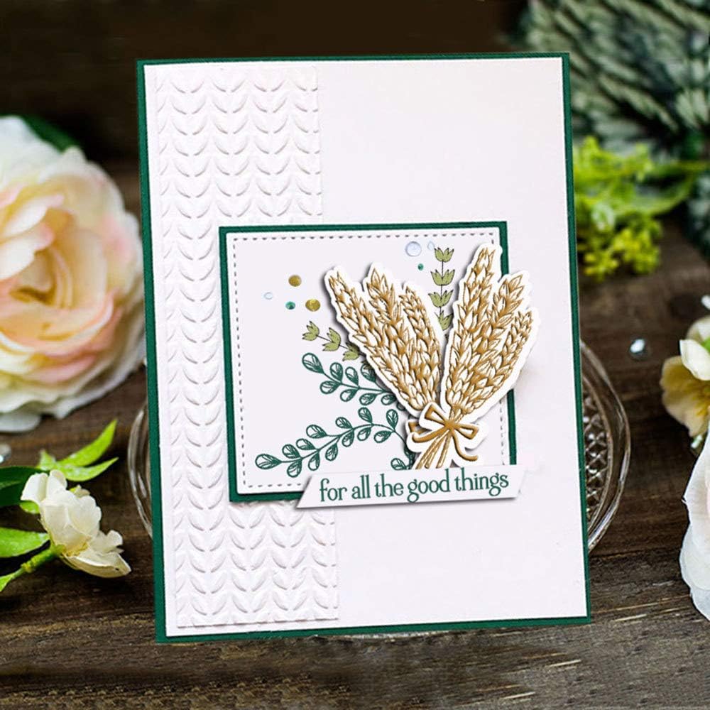 LZBRDY5.9 by 8.5 Inch Flower Leaves Fruit Icker Bow Clear Stamps and Dies Set for Scrapbooking and Card Making