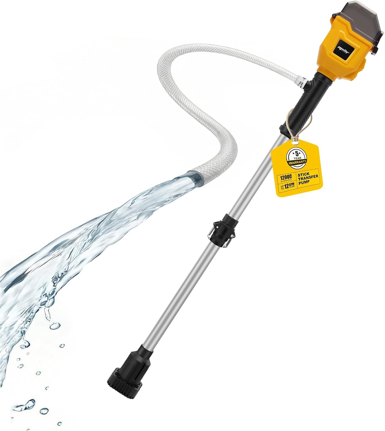 Brushless Stick Water Transfer Pump Compatible with Dewalt 20V Battery(Tool Only), 720GPH Cordless Water Pump Submersible Sump Pump Utility Pump for Pool Garden Pond