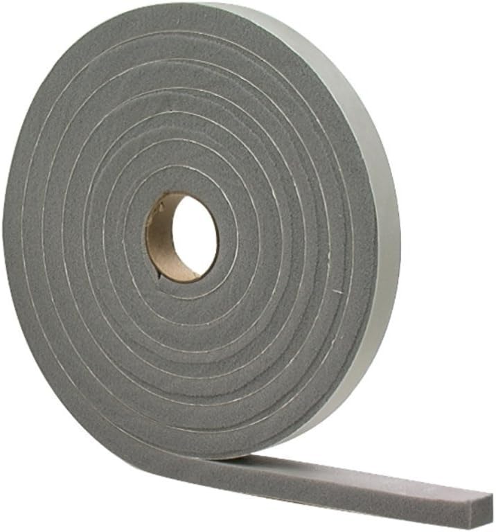 M-D Building Products 02253 3/16" X 17' Gray Waterproof & Airtight Foam Tape Weather Str, Gray, 12-Pack