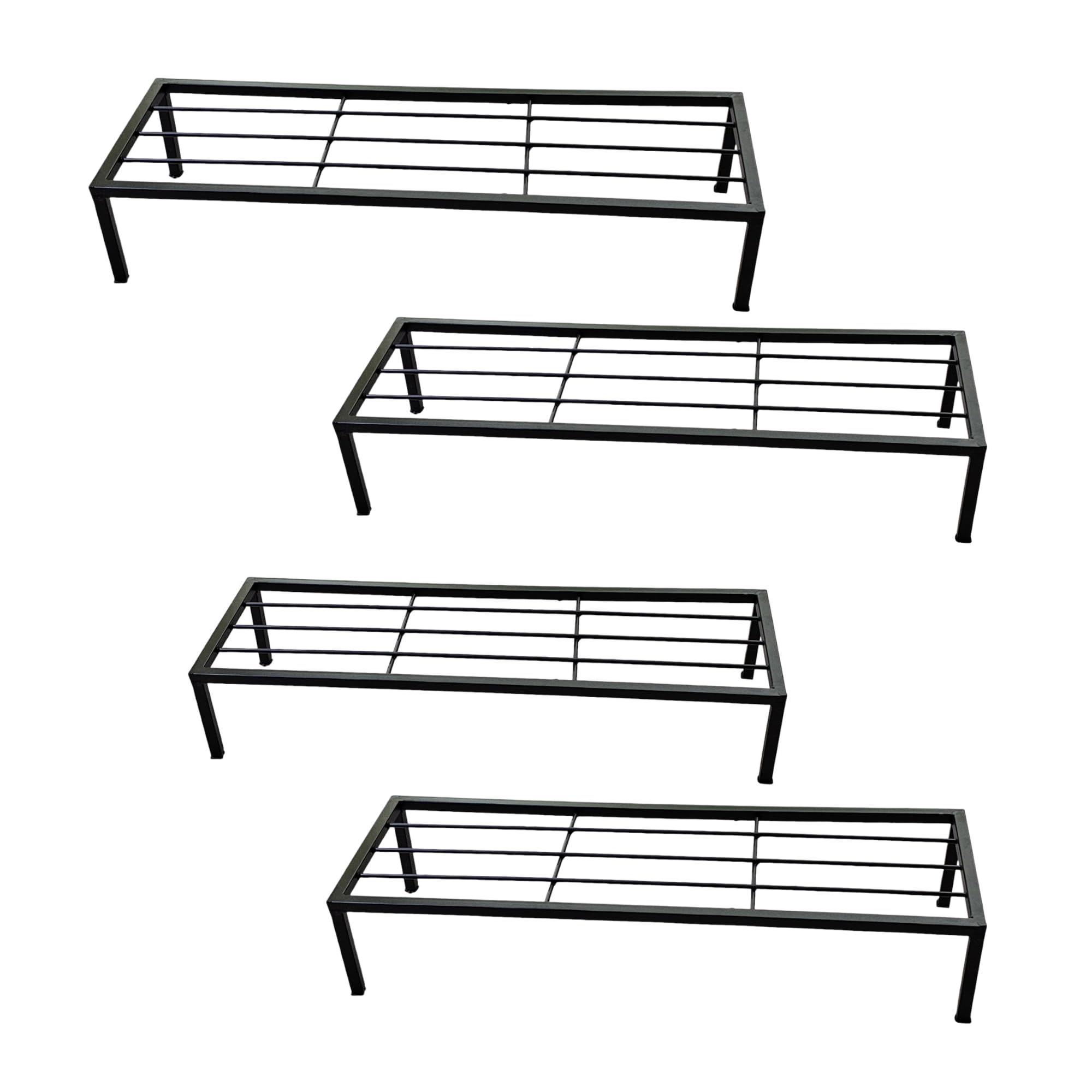 THE HOME NATIVE Black Plant Stands for Home, Outdoor, Balcony, Rust Proof Pot stand for outdoor & Indoor plants, Gamla,Flowerpot,Garden,Plant Stands, Set of 4 Home Decor (B0D73XHNW6) Amazon Price History, Amazon Price Tracker