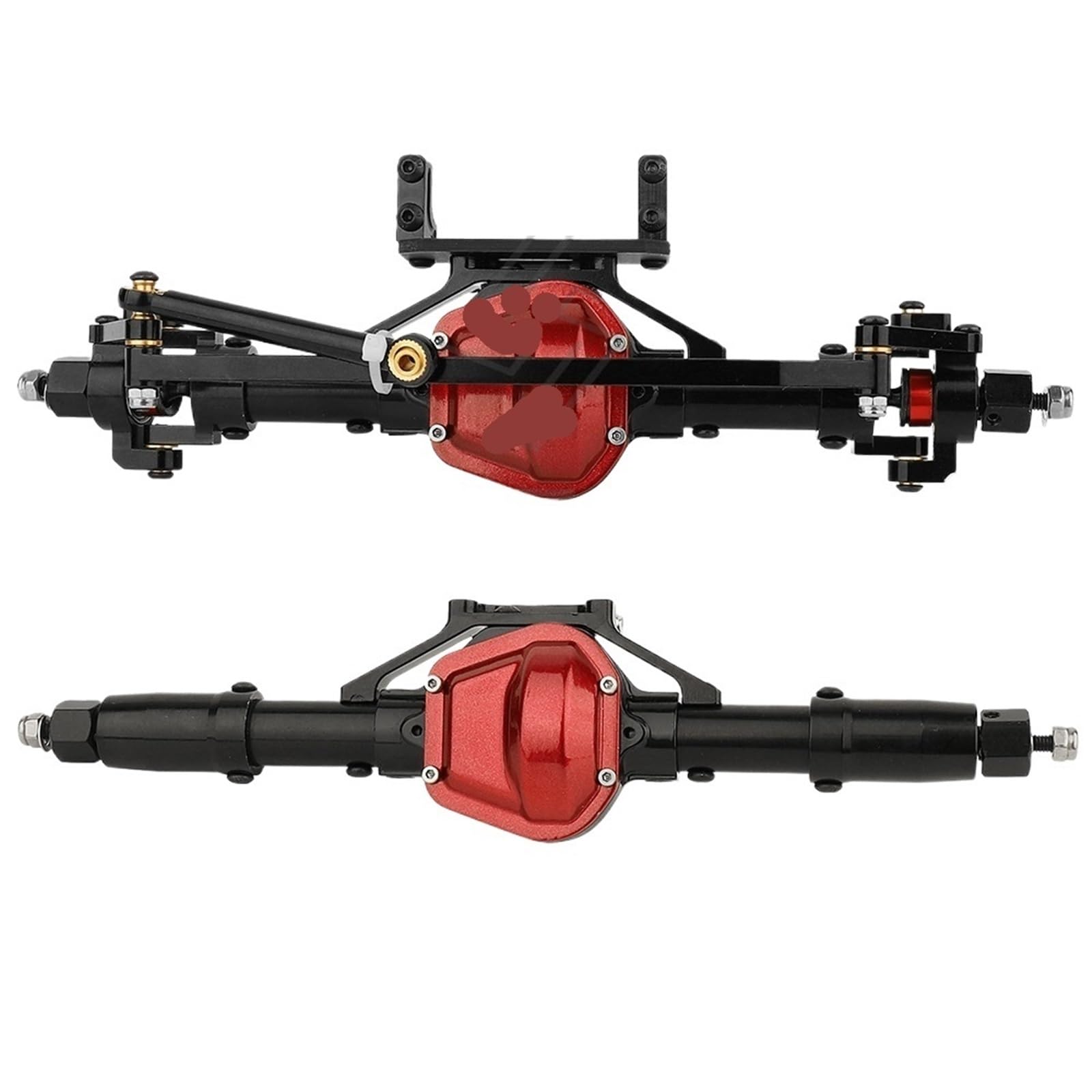 Metal Alloy Front Middle Rear Straight Axle wi/Servo Base for 1/10 RC Rock Crawler Car for Axial SCX10 RC 4WD 6x6 8x8 Upgrade Parts(BK Front Rear Axle)
