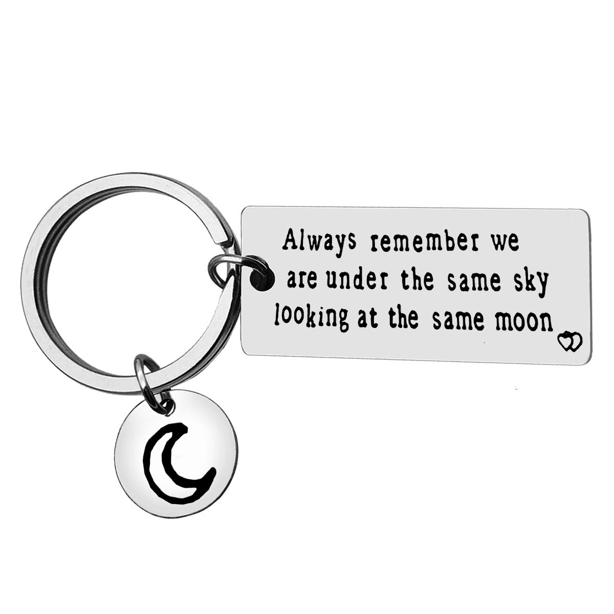 Dabihu Long Distance Relationship Gifts Couple Keyring Always Remember We are Under The Same Sky Keychain Best Friends Keyring Military Keychain Anniversary Birthday Distance Gift