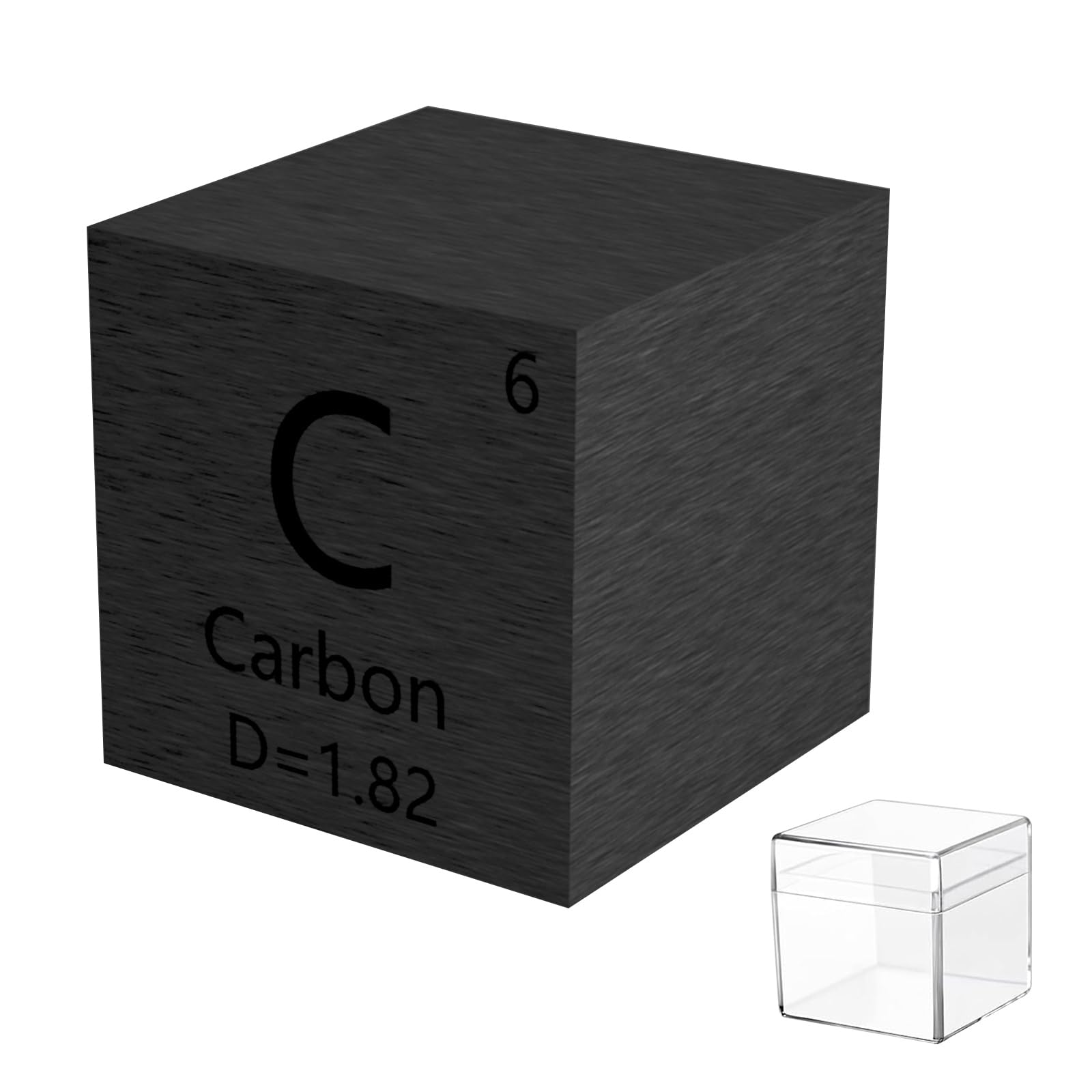 Carbon Element Cube 0.39”Density Metal Cube 10MM Up to 99.9% Purity for Students Teacher Science Lover Collection &DIY(C 0.39 inch)