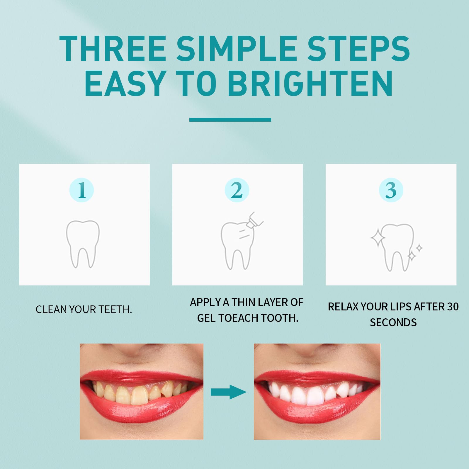 Vernice Sbiancante per Denti,Gel Sbiancante per Denti, Vernice per denti,Vernice Sbiancante Istantanea per Denti,Bianco Stretto per Denti Sensibili,Smalto per Denti Bianco Teso per Rimuovere Macchie