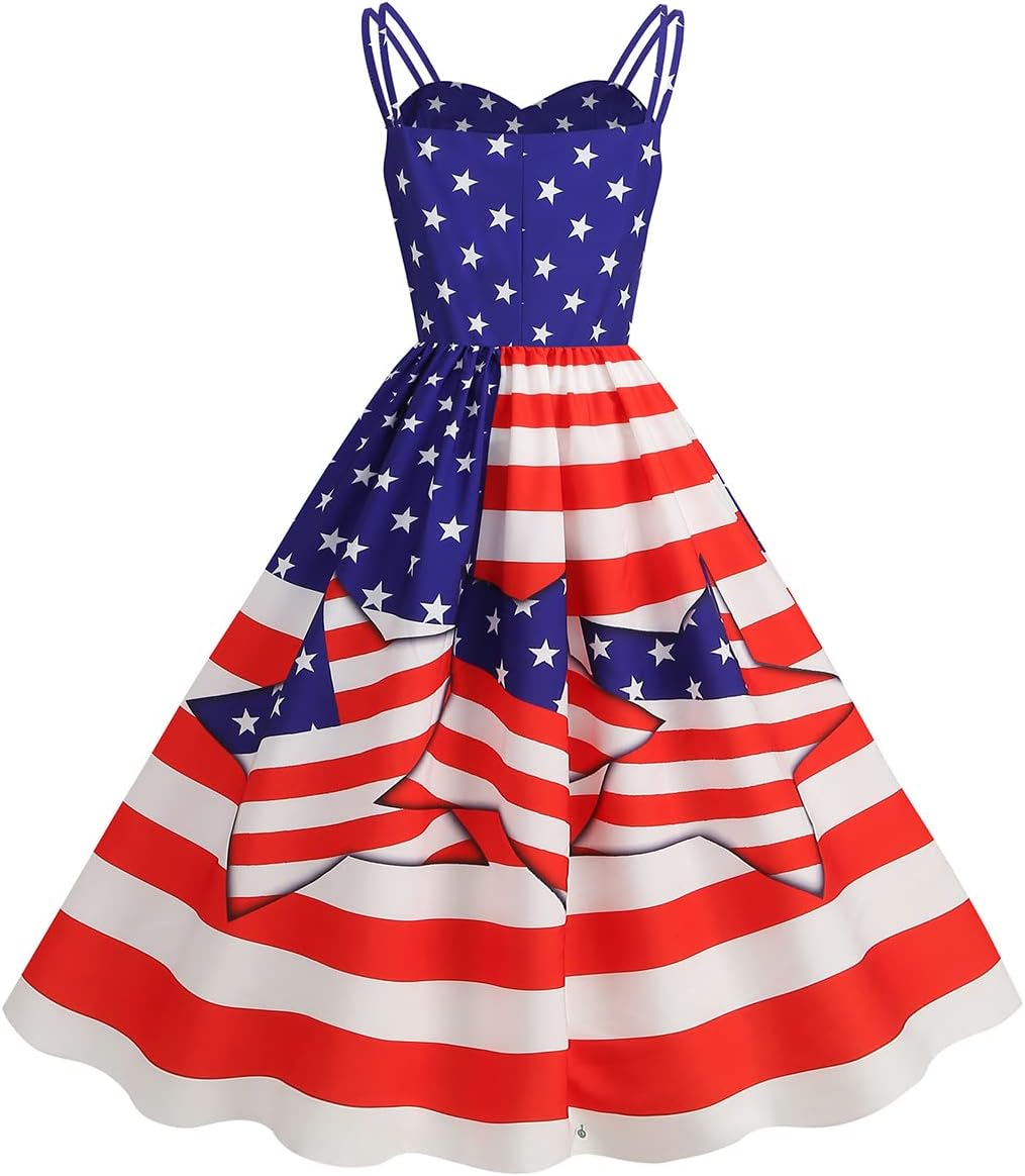 Women 50s 60s Vintage Sleeveless Polka Dot Cocktail Swing Dress Retro Audrey Hepburn Patchwork Midi Evening Rockabilly Dress