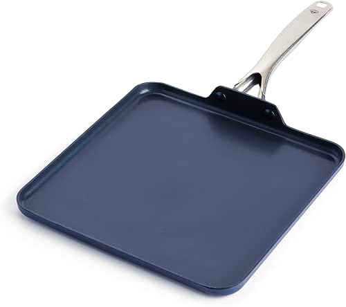 Blue Diamond 11" Nonstick Square Griddle Pan, Non Toxic PFAS-Free