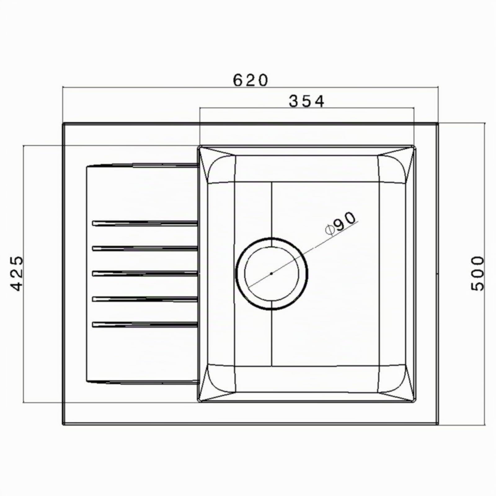 LD65WH Fregadero Blanco 1 Seno con Escurridor Composite BIO