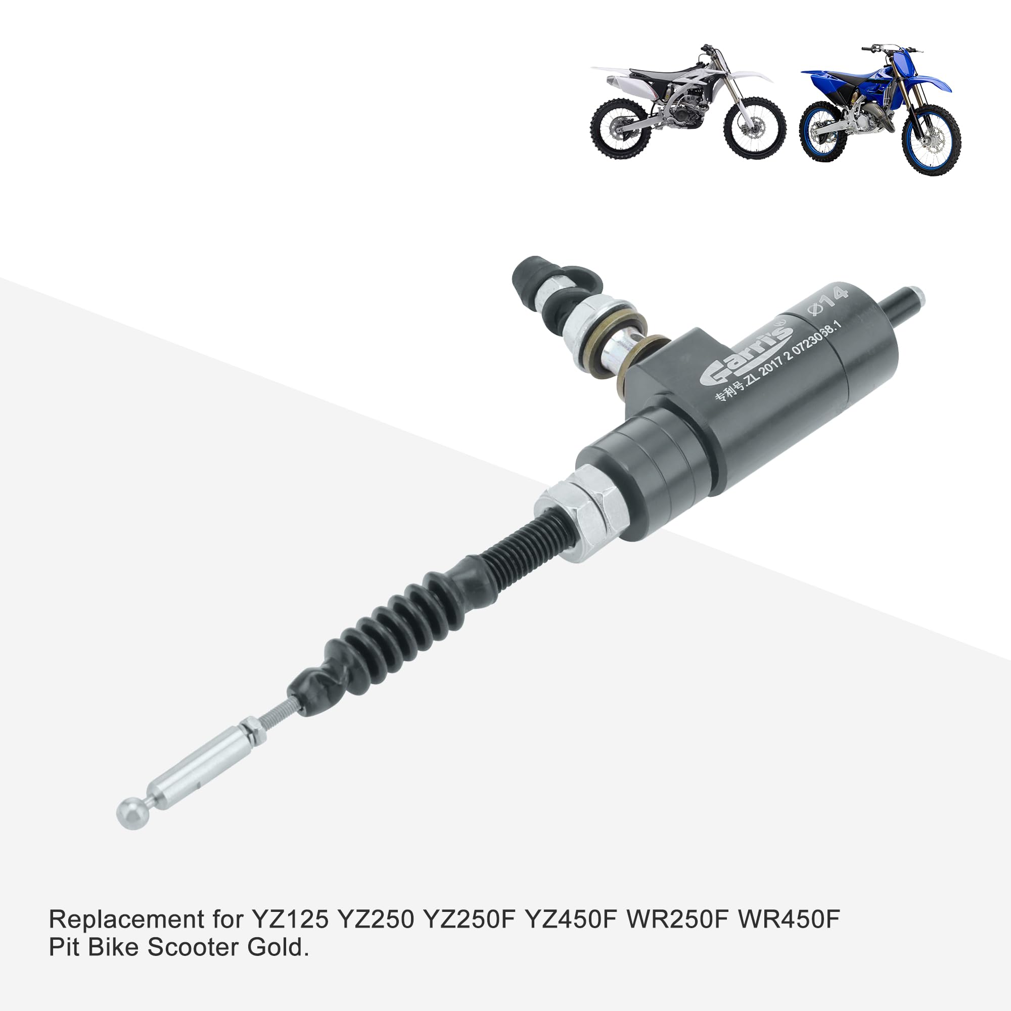 GOOFIT Pompa Frizione Idraulica Moto M8 x 1.25mm Sinistro Cilindro Alluminio CNC Universale sostituzione per YZ125 YZ250 YZ250F YZ450F WR250F WR450F Pit Bike Scooter e Ciclomotore Grigio