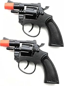 Toy Cap Gun Set Of 2 Police Style 38 Super Cap 8-Shot Revolvers
