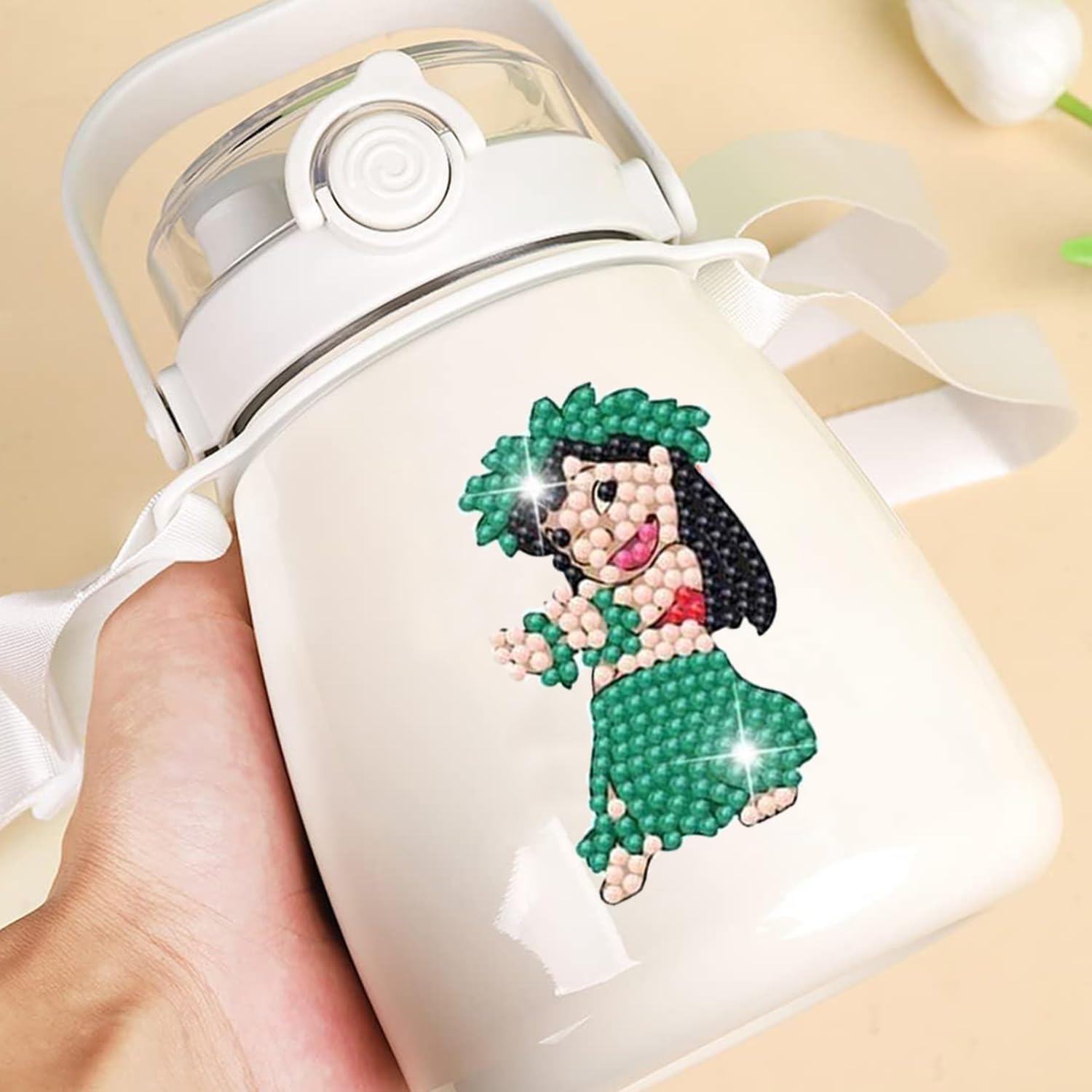 MUSEDAY 16 Pièces Diamond Painting Enfant - Autocollants Diamant Personnages Dessins Animés - Kit Créatif Cadeau Fille Garçon