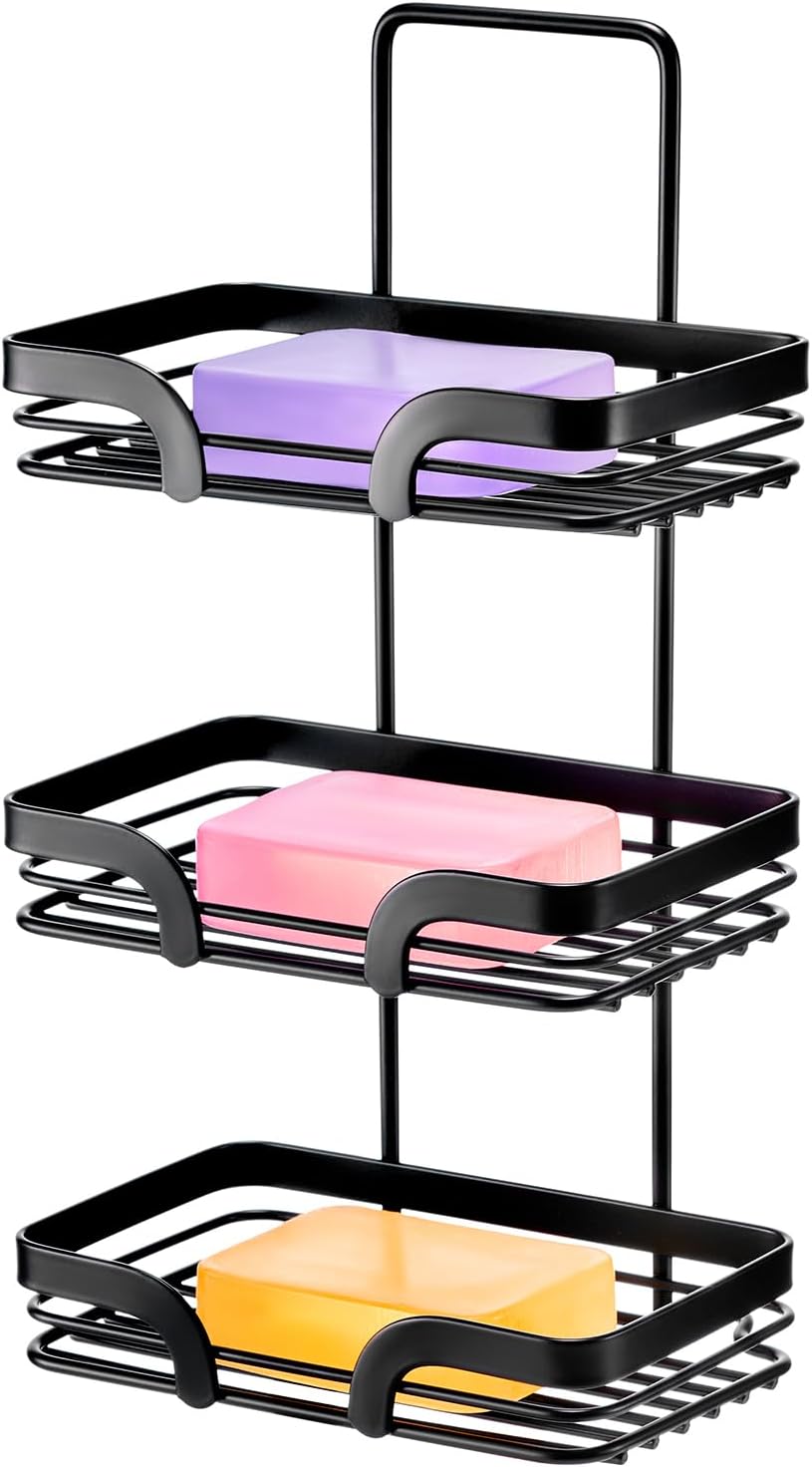 Glolaurge 3Tier Bar Soap Holder, Stainless Steel Shampoo