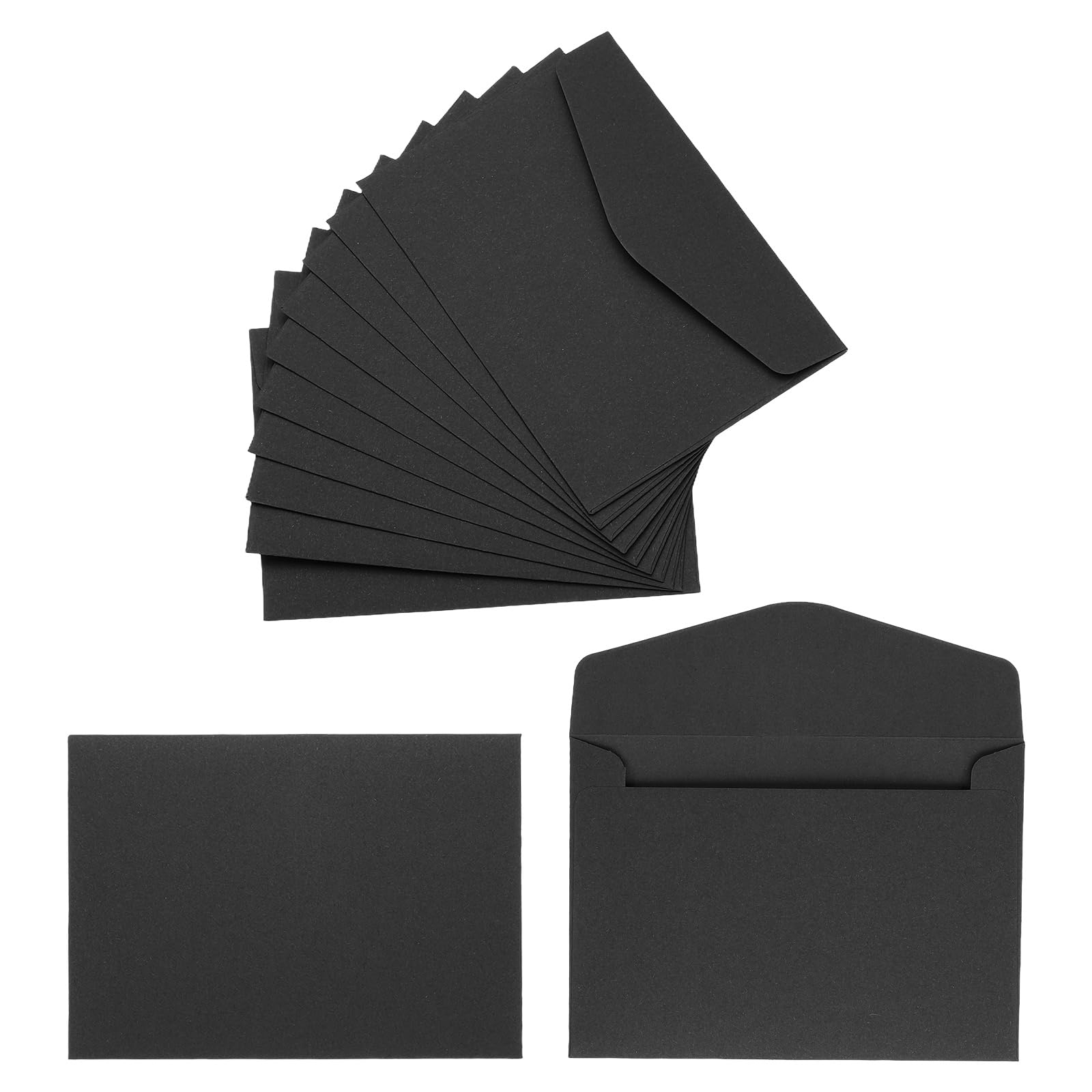 PATIKIL 120Pcs Gift Cards Envelopes, 110GSM Paper Colored Mini Envelopes Small Card Holder for Business Mailing Invitations Greeting Weddings Party, Black, 4.5 x 3.2 Inches