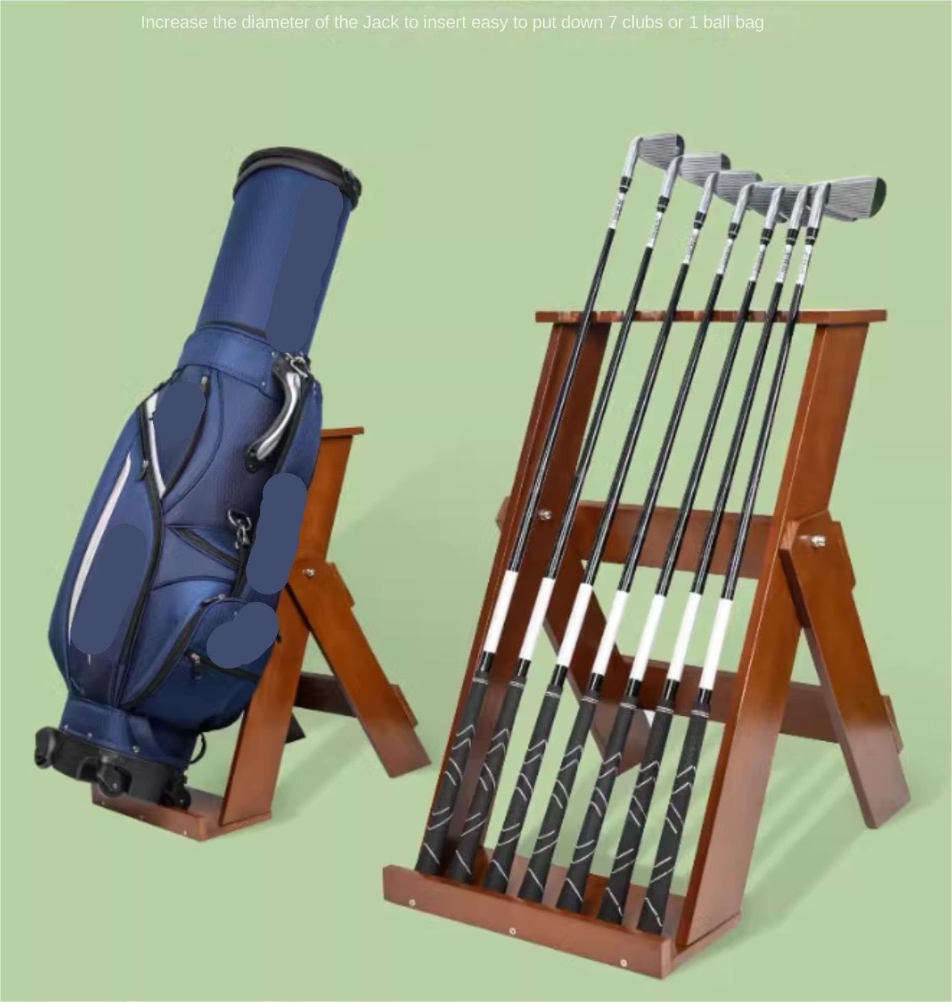 Aufbewahrung Ständer Golfschläger-Halterständer, 7 Schläger, Holz, Golf-Putter-Ständer, Boden-Präsentationsständer, Golfschläger-Organizer Golfschlager
