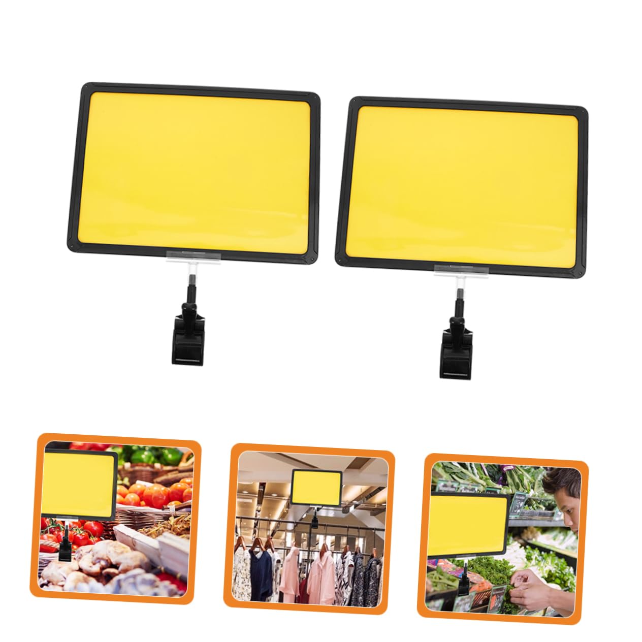 OSALADI 2 Ensembles Porte Étiquette Avec Clip Rotatif Support Étiquette Prix Réutilisable Pour Affichage Notes Et Lot 2 Pièces * 2