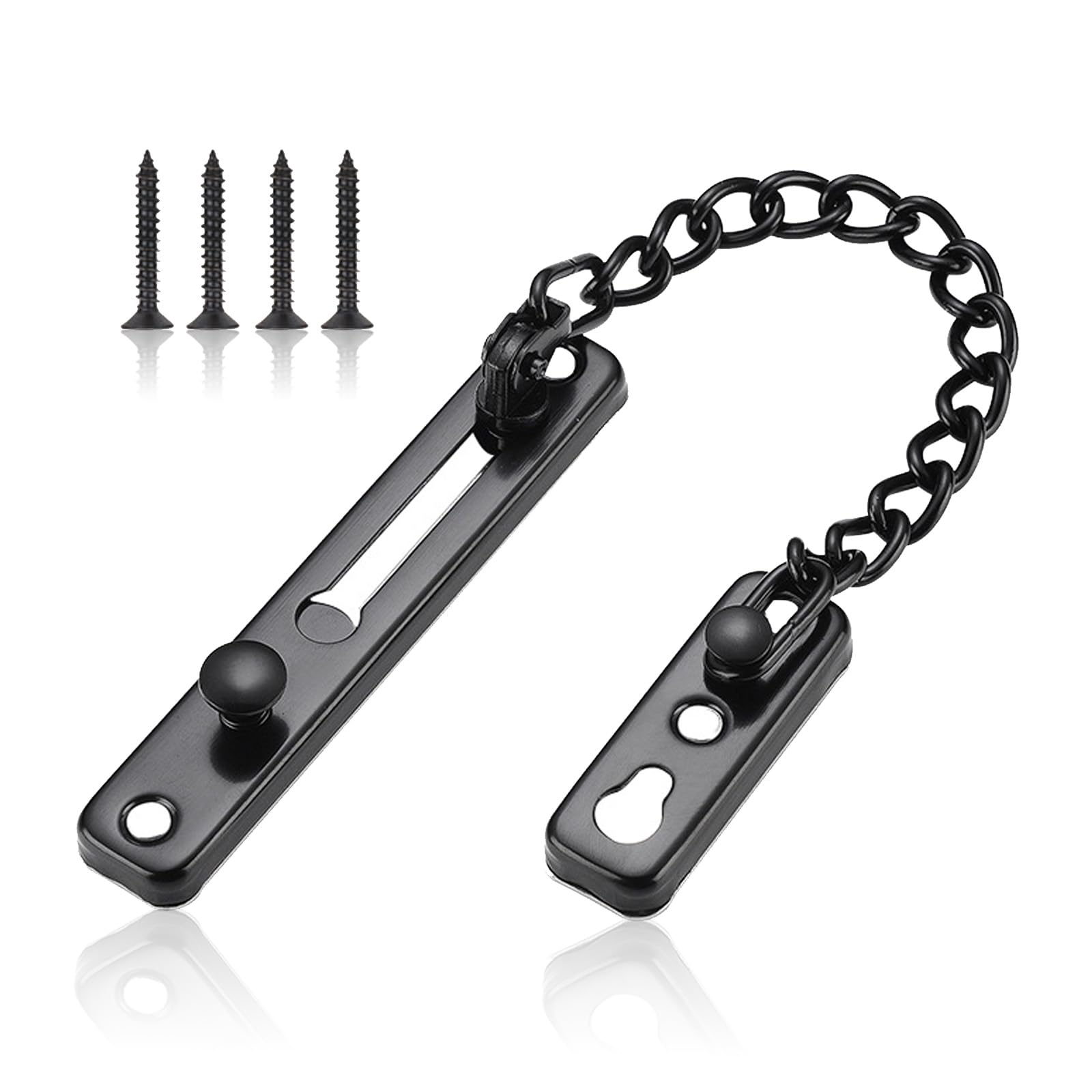 Security Chain Door Lock, Heavy Duty Spring Anti-Theft Latch Chain Door Lock with Stainless Steel Finish for Front Door, UPVC or Internal Door Restrictor