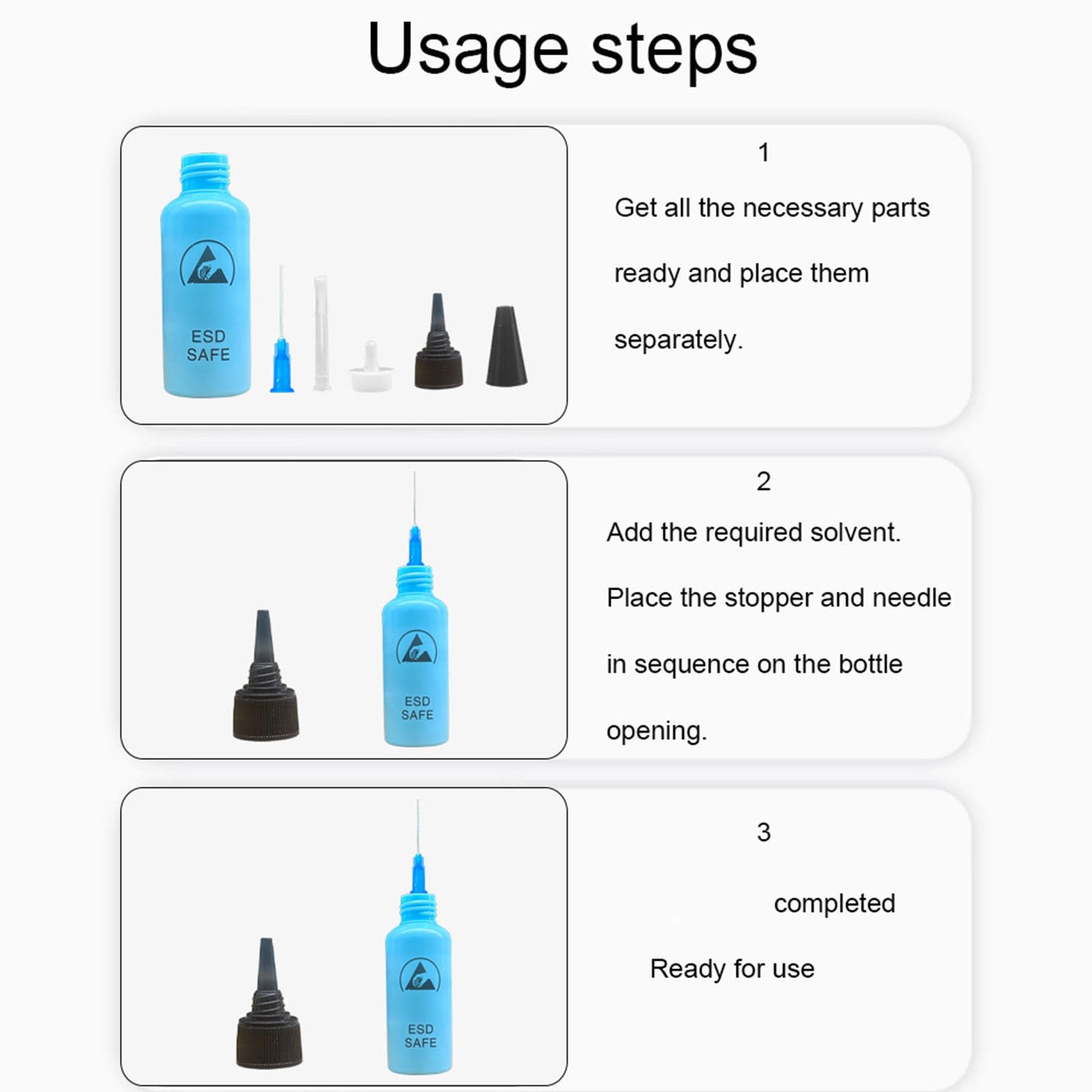 Flacone solvente da 65 ml con erogatore di aghi per colle di carico liquidi adesivi per saldatura colofonia bottiglia Repai