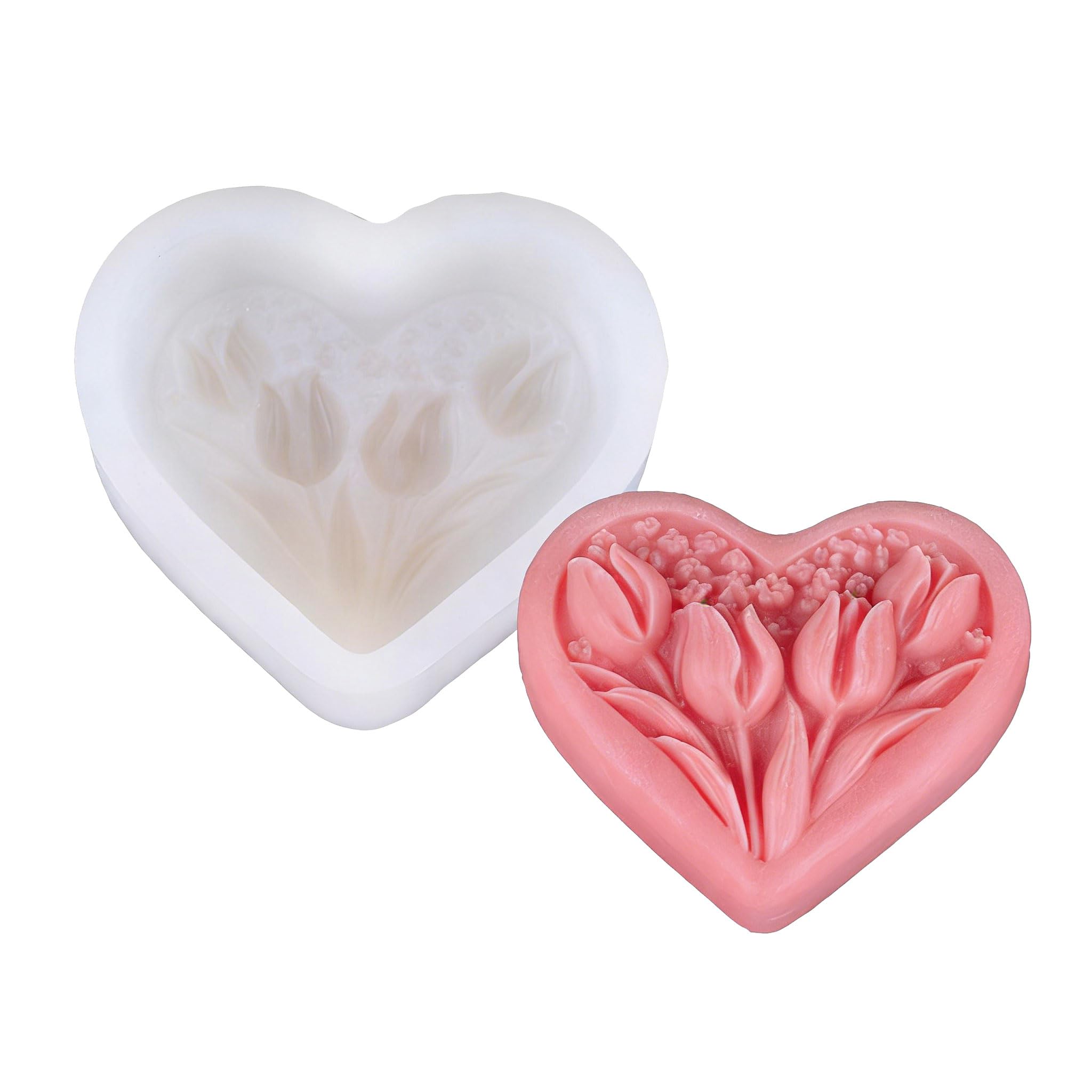 Nucelit Flexible Silicone Craft Molds Heart Shape Soap Mold Perfect for and Home Decors Projects Enhancing Space Supplies