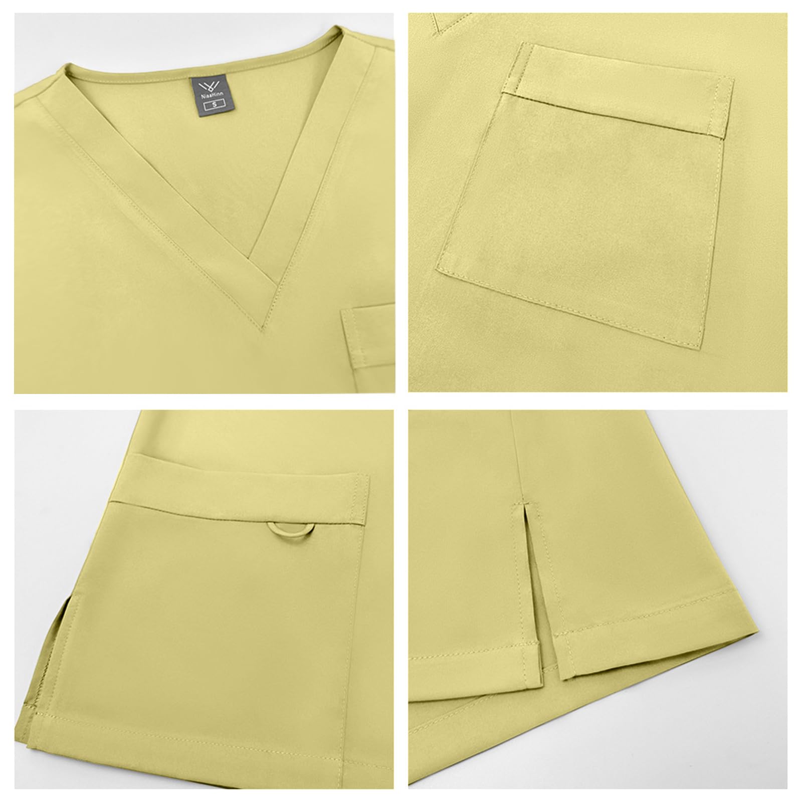 Damen Kasack Und Hose Set Pflegeuniform Mit V Ausschnitt Kurzarm Oberteil