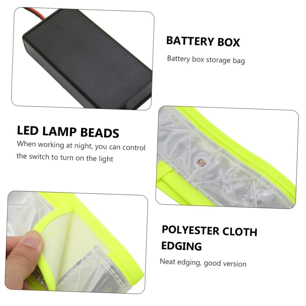 SHINEOFI Chaleco de Alta Visibilidad con LED Incluido para Seguridad en Trabajos al Aire Libre