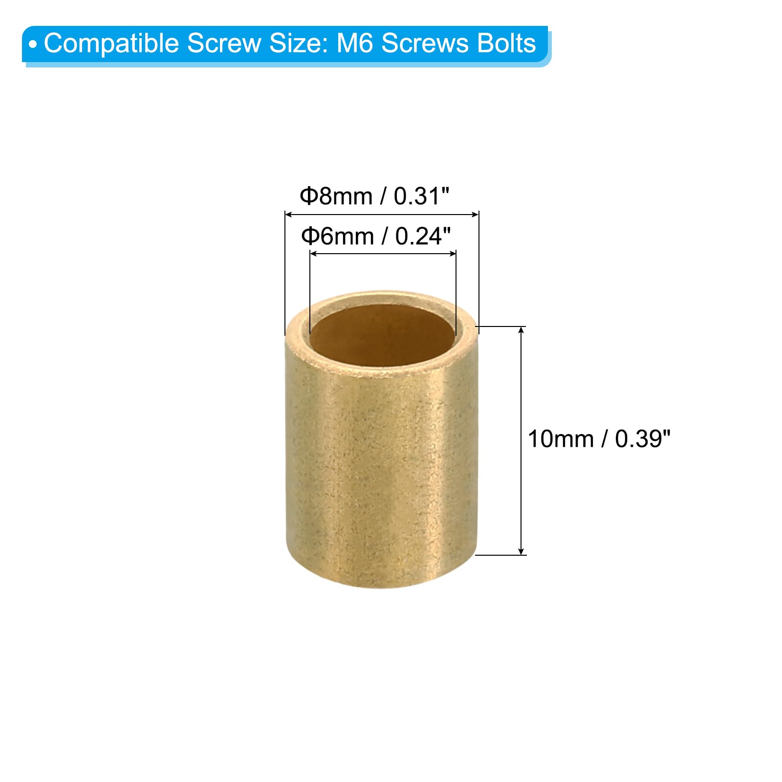 PATIKIL M6 Brass Spacers - Image 2