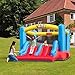 Valwix Indoor Outdoor Inflatable Bounce House with Blower for 3-10 yr Kids, Bouncy Castle w/Double Slide, Large Bounce Area w/Basketball Hoop, 300 LBS Capacity