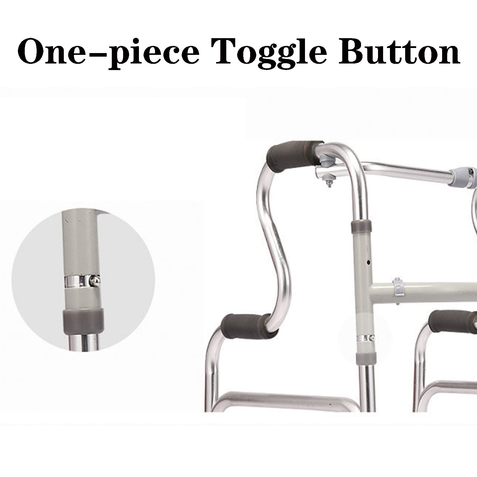 Cesta Plegable para Andador para Ancianos con 2 Ruedas y Asiento, Cesta para Andador para Ancianos Estándar Ligera, Cesta para Andador con Ruedas Ajustable en Altura, Ayuda para Mo