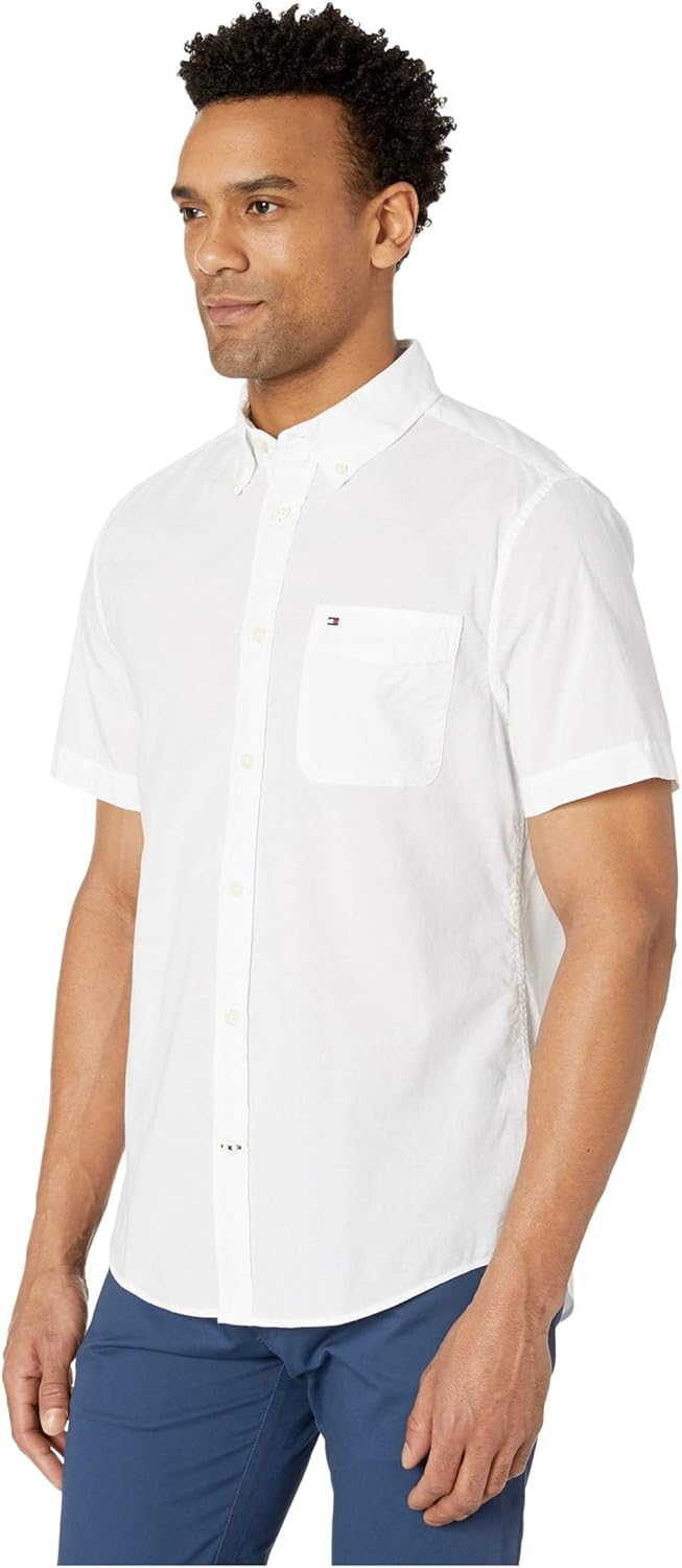 Tommy Hilfiger Men's Short Sleeve Casual Button Down Shirt in Custom Fit - Image 3