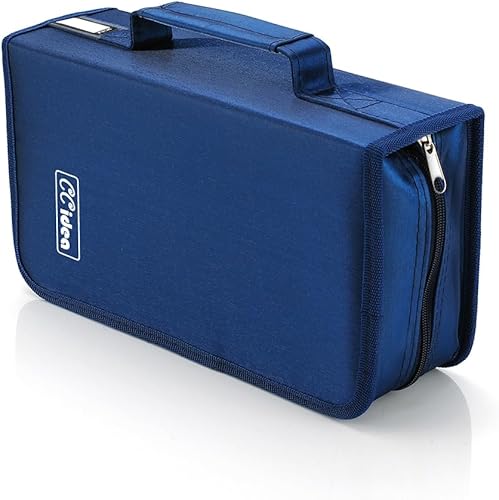 Miniatura 27 de CCidea Funda para CD y DVD, capacidad de 128 fundas de DVD, organizador de plástico para CD, carpeta de transporte portátil para CD y viajes en casa