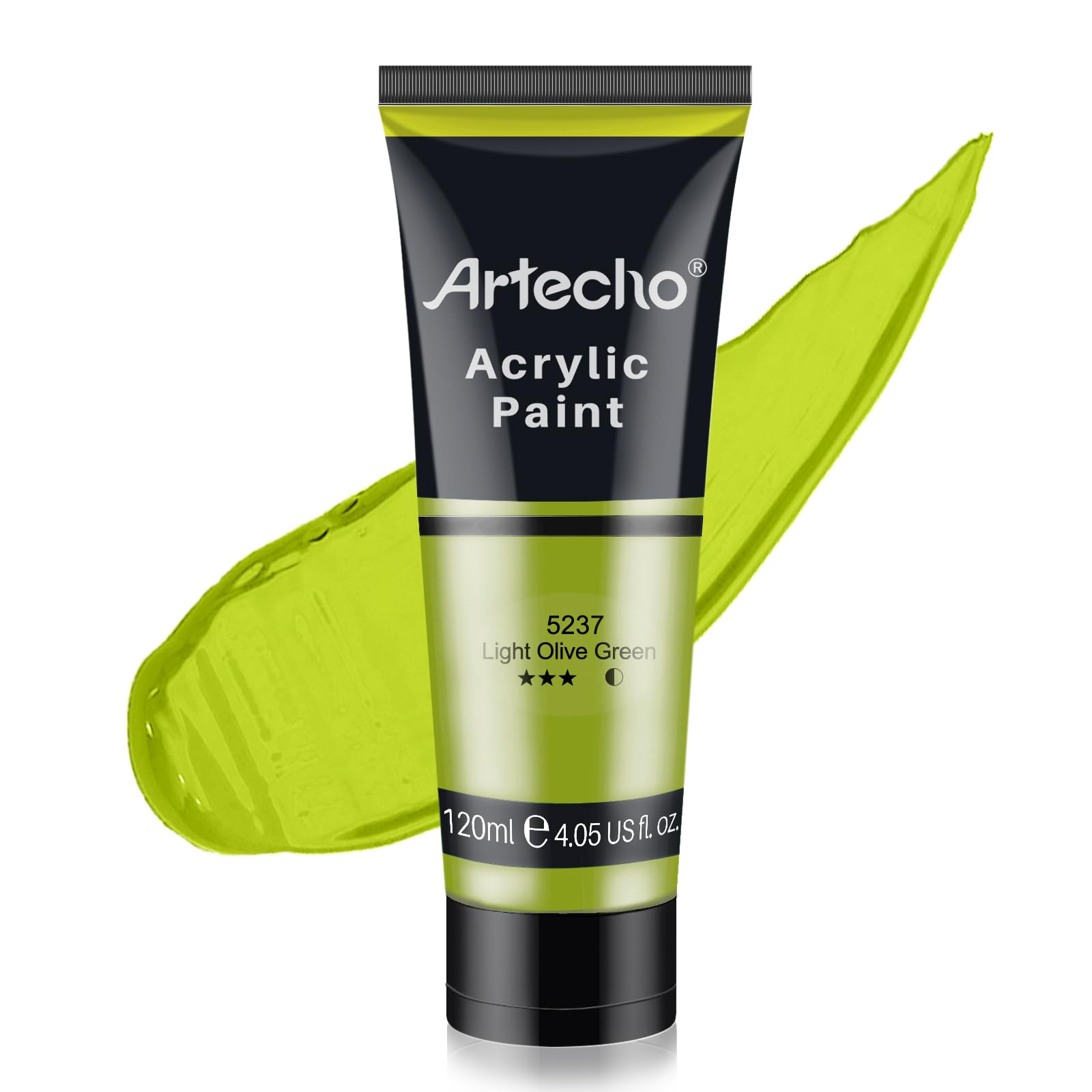 Artecho Light Olive Green Acrylic Paint (120Ml / 4.05Oz) Tubes, Art Craft Paints For Canvas Painting, Rock, Stone, Wood, Art Supplies