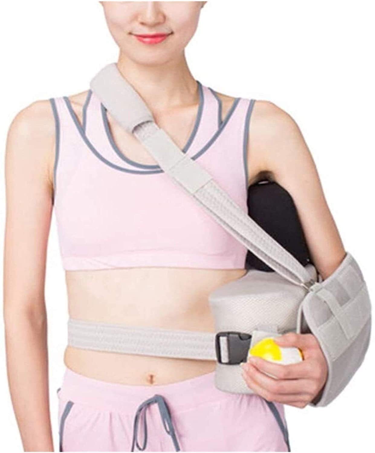 Soportes de brazo Inmovilizadores de cabestrillo de abducción de hombro con almohada, soportes ajustables para lesiones izquierda derecha Tirantes Correa de soporte para brazo Fácil de poner
