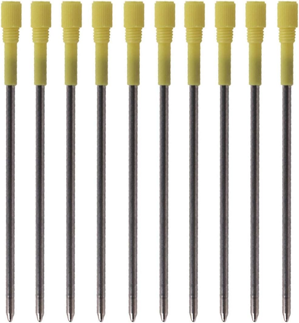 10 Pack Ball Point Pen Refills, Medium Point, Black Ink (Black 3.2inch)