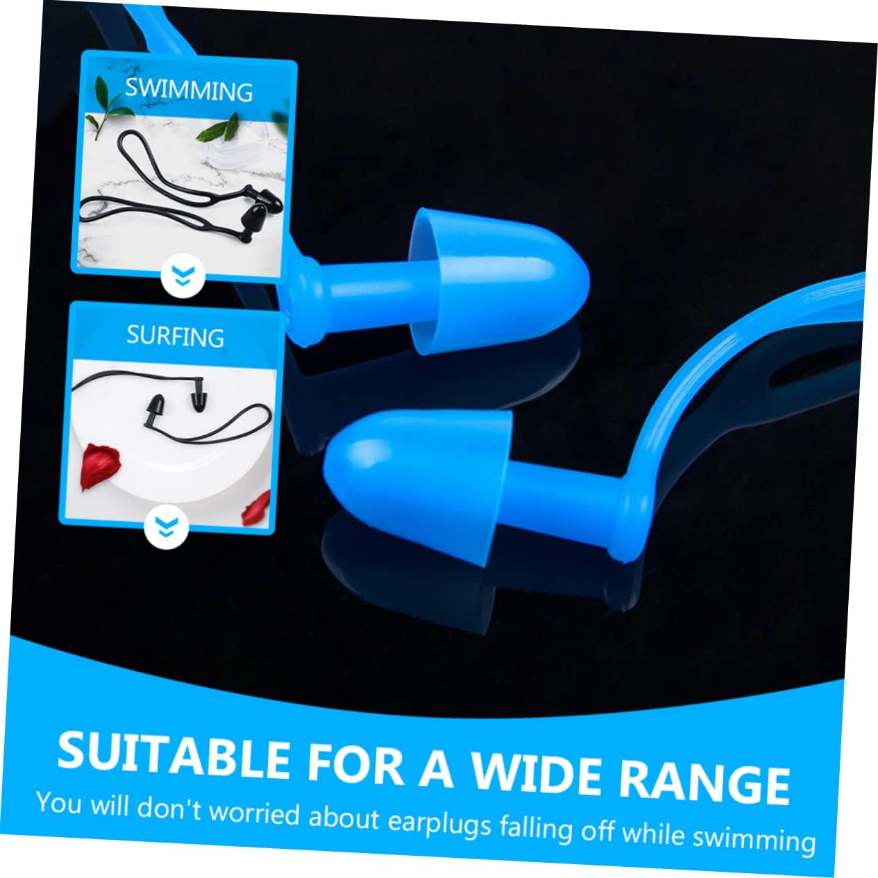 WOONEKY Ear Plug Case Included 3 Pairs Silicone Ear Plugs for Swimmers Bathing Water Sports and Swimming Protection