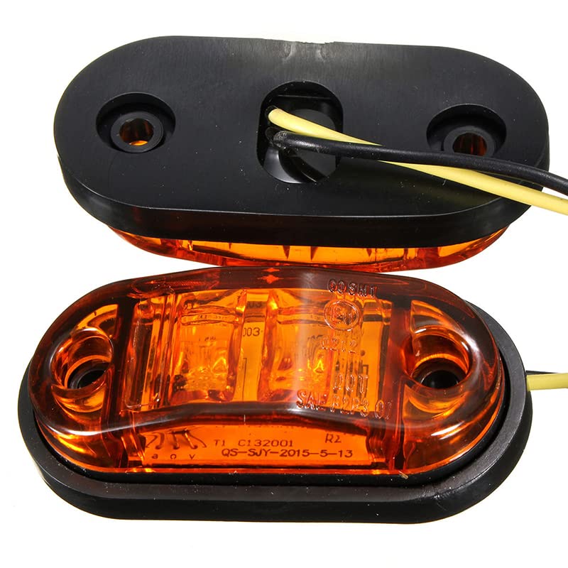 20 Feux De Position LED 12V/24V - Ambre - Pour Camion, Remorque, Van - IP65 Étanche