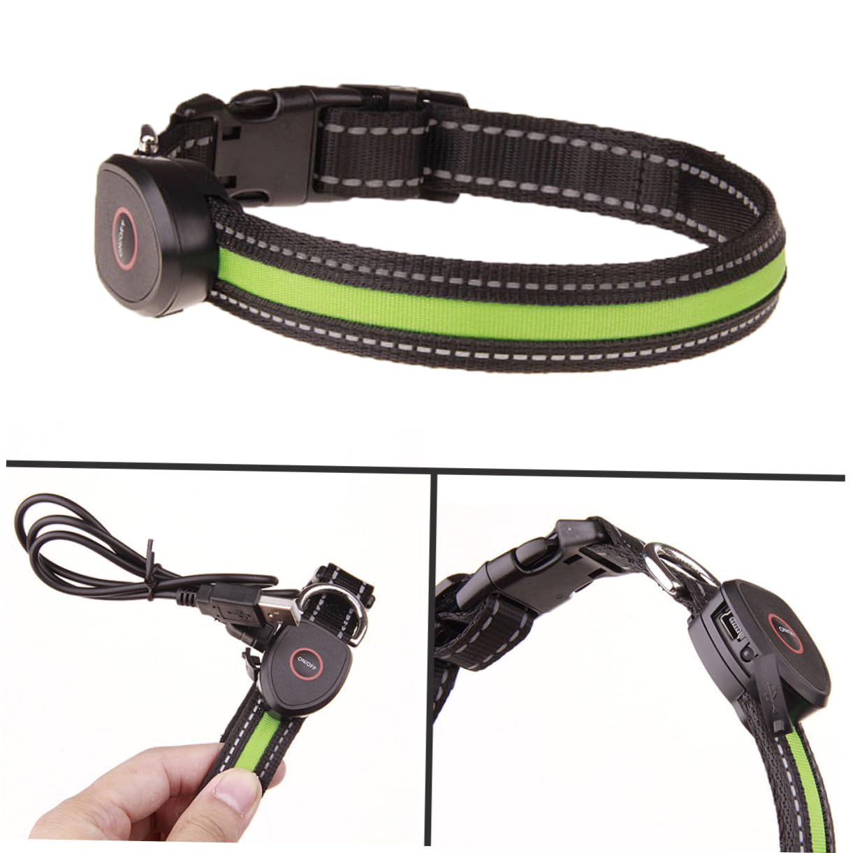 Housoutil 3 Pezzi Collare Luminoso Per Cani Da Compagnia Collana A Led Per Animali Domestici Collana Lampeggiante Per Cani Illuminata Taglia L