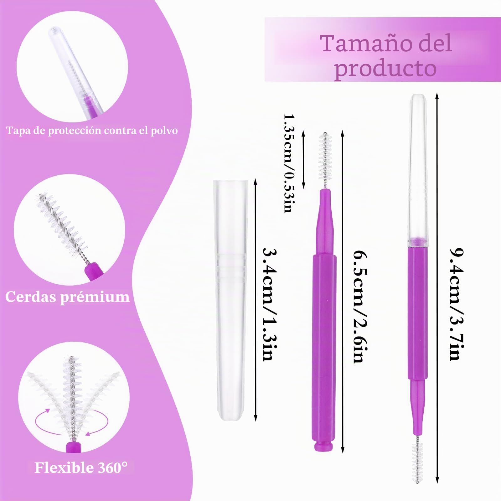 Prasacco cejas y pestañas 50 unidades peine multifunción laminación cejas elevación pestañas herramientas extensión