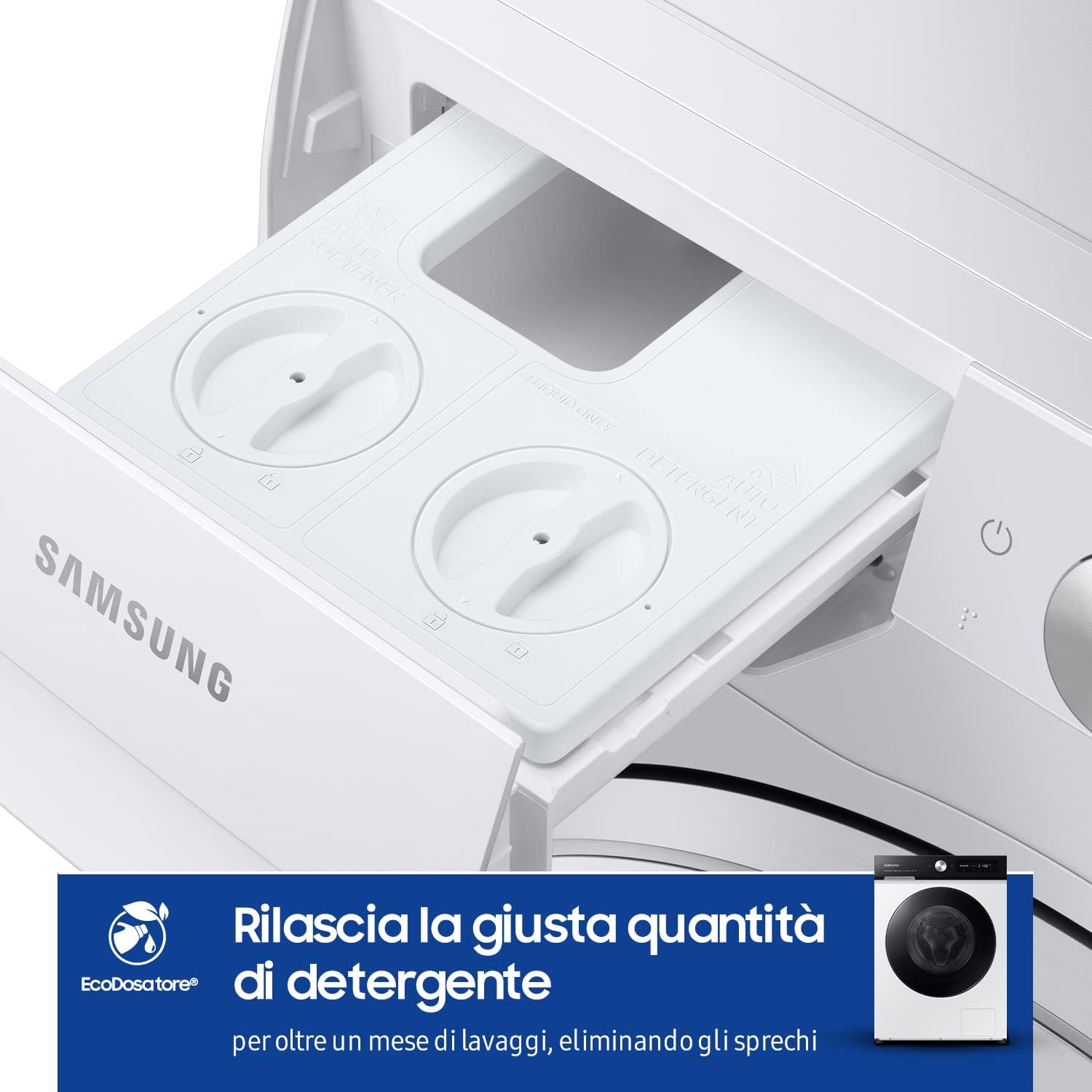Samsung Lavatrice BESPOKE AI™ con Ecodosatore, WW11BB744DGES3 Libera installazione, 11 Kg, 1400 RPM, Classe A, Wifi, Vapore, Carica Frontale, 60l x 85h x 60p cm Samsung Lavatrice BESPOKE AI™ con Ecodosatore, WW11BB744DGES3 Libera installazione, 11 Kg, 1400 RPM, Classe A, Wifi, Vapore, Carica Frontale, 60l x 85h x 60p cm