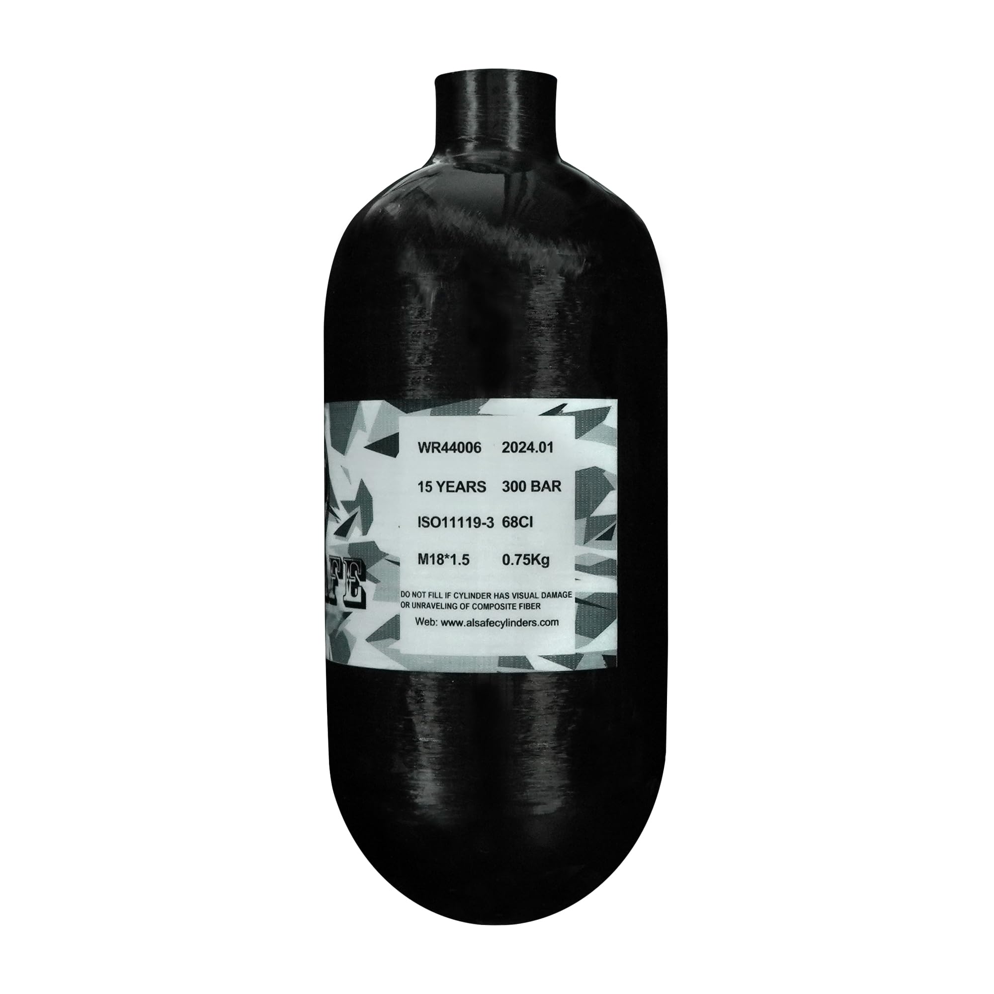 TUXING Carbon Fiber HPA Tank - 68Ci/4500Psi LITE, Gas Cylinder, Paintball Hunting for PCP Air Rifle Gun Daystate and FX Thread M18 * 1.5