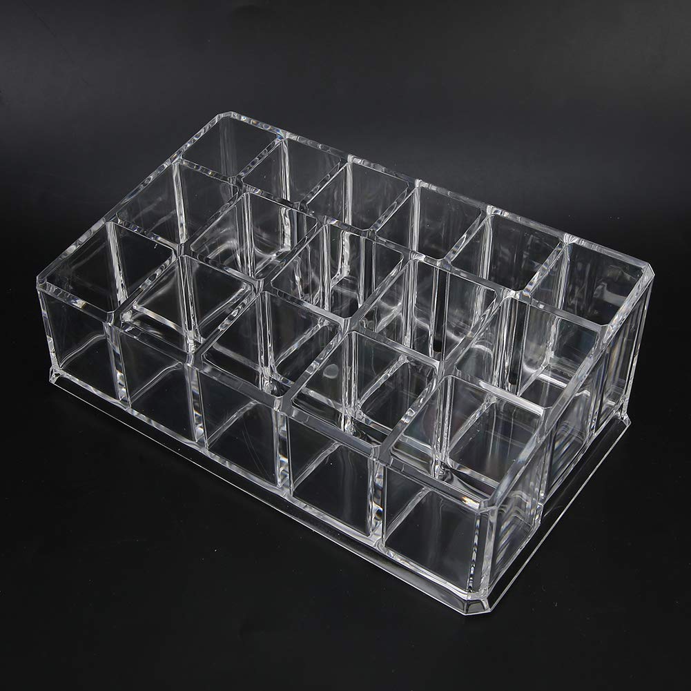 Cosmetic Makeup Organizer, Polished Surface Acrylic Lipstick Holder 16 Grid Large Capacity Save Space for Nail Polish for Lipsticks