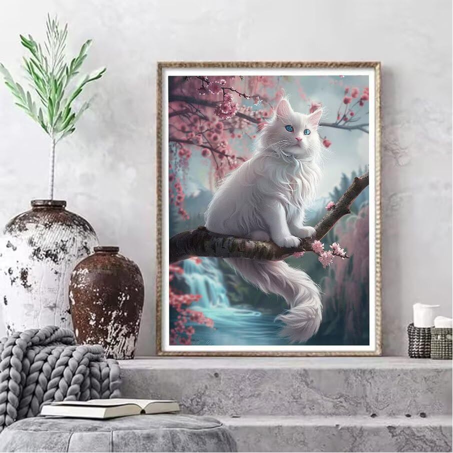 Diamond Painting Paysage Chat 5D Kit Complet 70x90cm