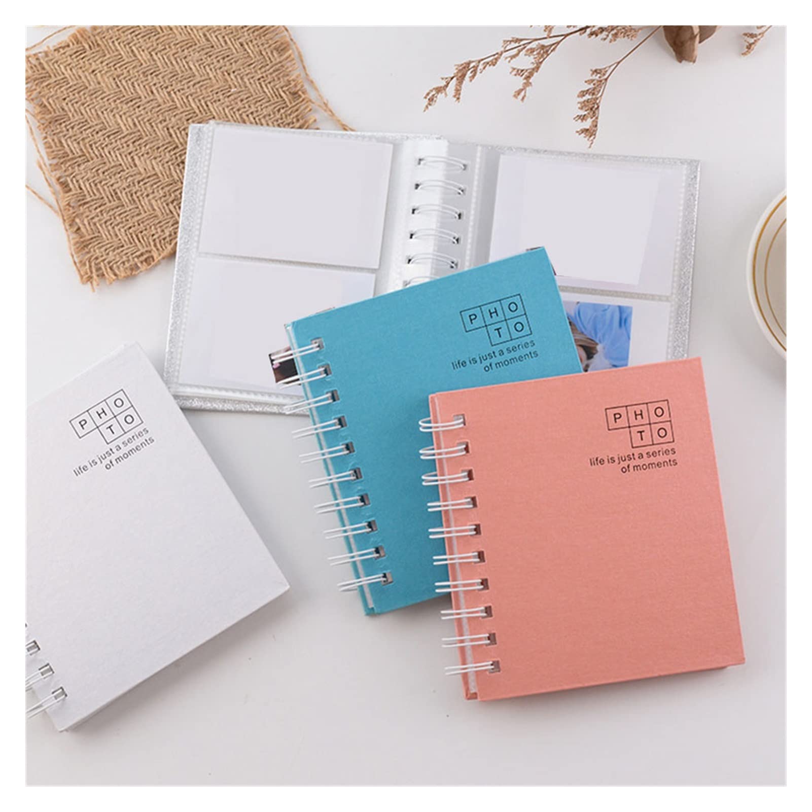 GLigeT Album fotograficzny 3-calowy mini album na zdjęcia 100 zdjęć etui na karty etui na karty wolne od ramki na zdjęcia kolekcja album na książki (Kolor: Czerwony