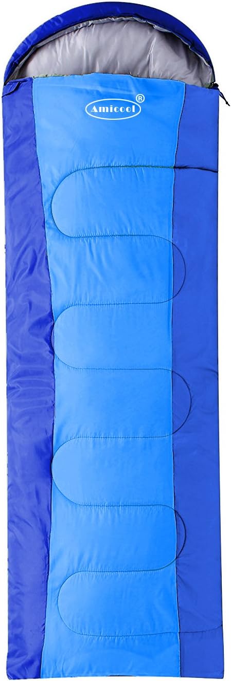 Amila Comfort Lightweight Portable, Easy to Compress, Envelope Sleeping Bags with Compression Bag (Blue)