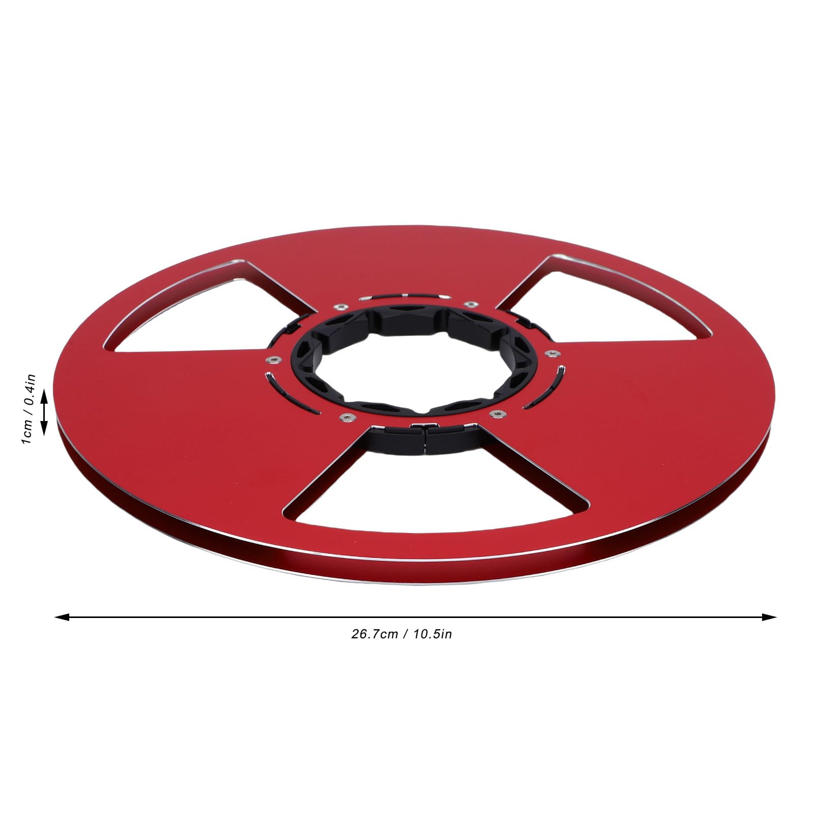 Carrete de Cinta Vacío de 10,5 Pulgadas, Carrete Abierto de Aleación de Aluminio para Cintas de 1/4 de Pulgada, Recogida de Grabación Universal para, para MAXELL, Brida NAB, (rojo)