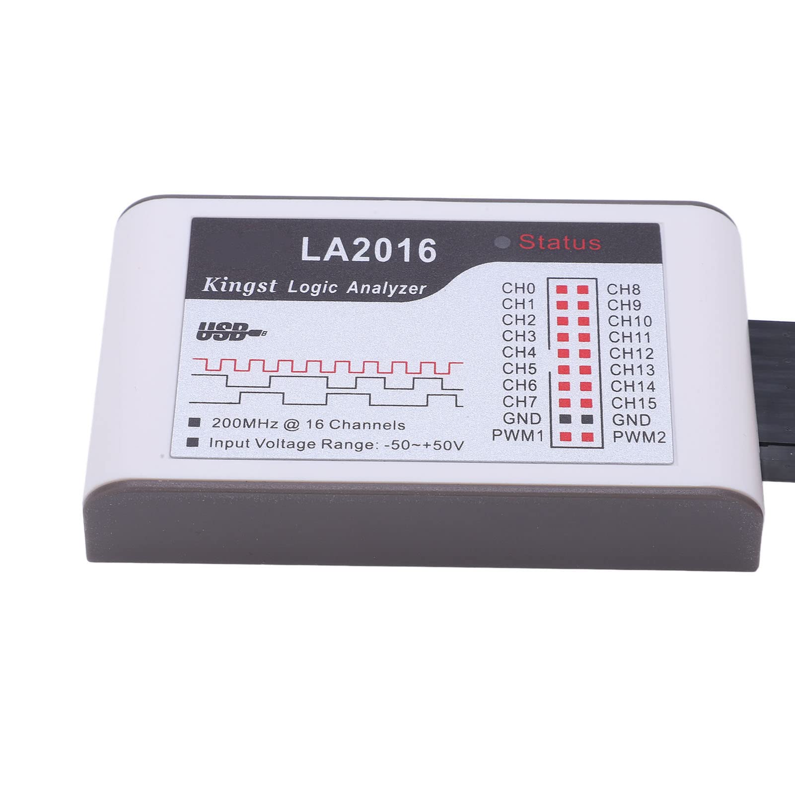 USB Logic Analyzer, Logic Probe USB 16 Kanäle CH0-15 200M Abtastrate -50V Bis +50V Einstellbare Schwelle LA2016