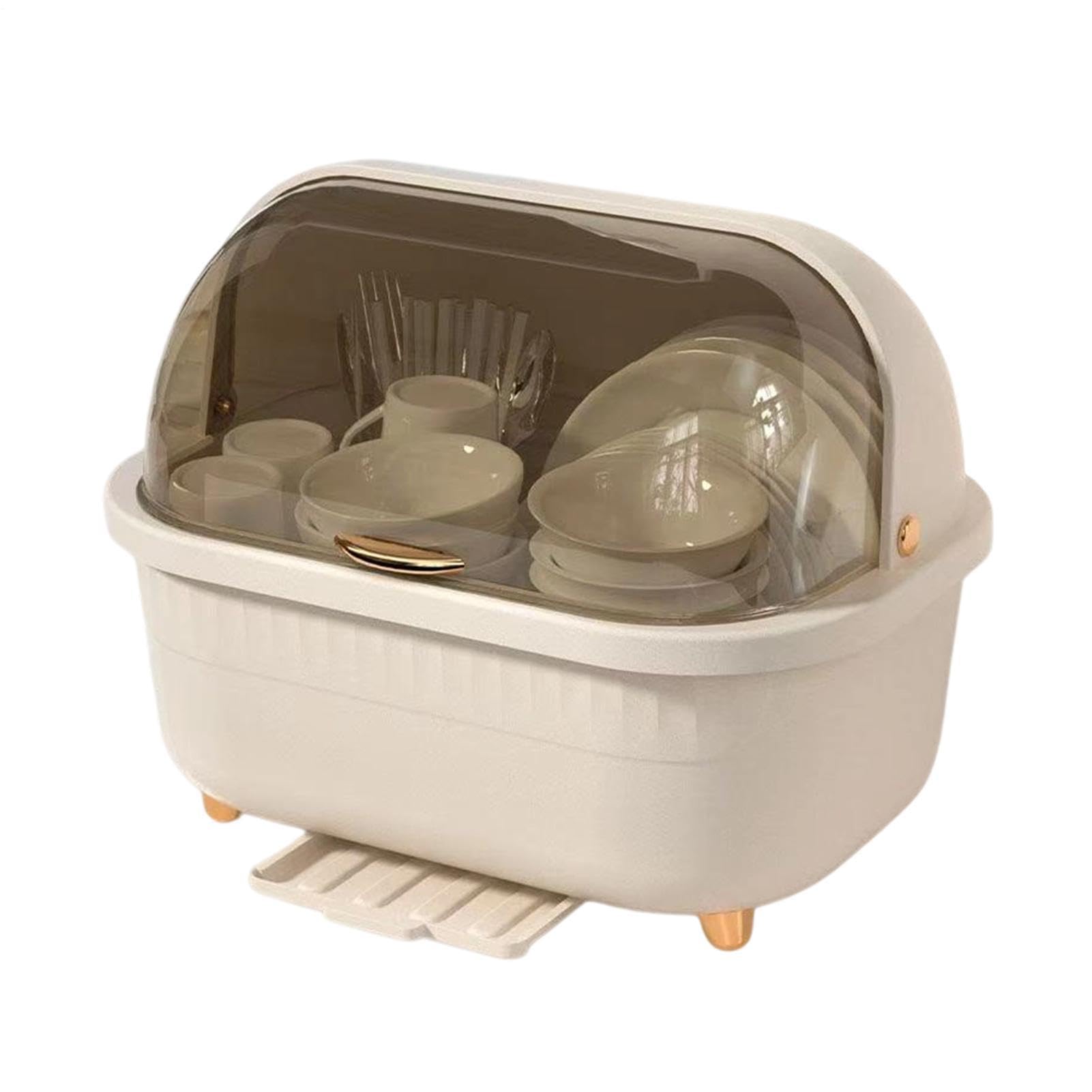 Estante para platos - Organizador de servir con tapa, Caja de almacenamiento de cubiertos - para propietarios de viviendas, inquilinos, padres, entusiastas de la cocina, apartamento, cocina, espacio