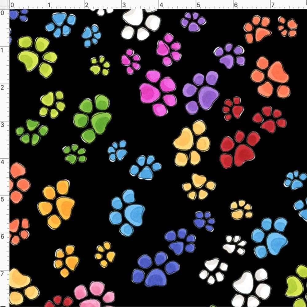 Amazon | Loralie Designs Paws Black 45cmx54cm:ロラライハリス生地 