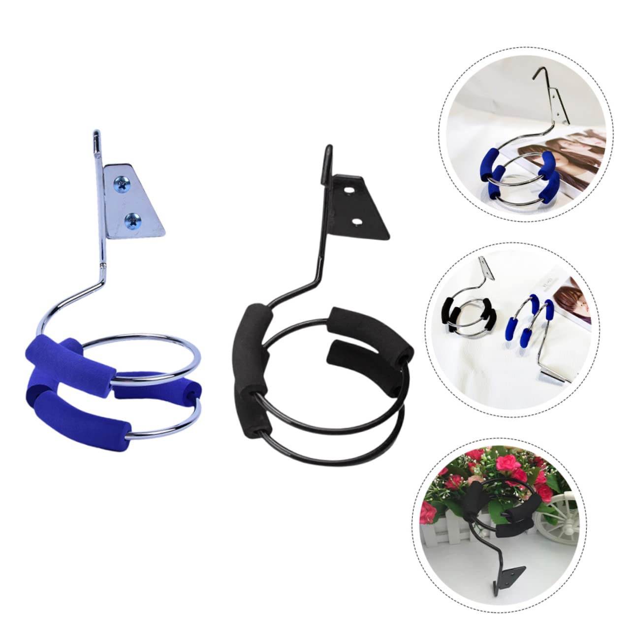 SHERCHPRY 3 Sätze Haartrocknerhalter Lockenwickler Haartrockner-organizer Halter Für Die Aufbewahrung Eines Haartrockners Wandregal Für Haartrockner Fönständer Rostfreier Stahl 2 Stück * 3