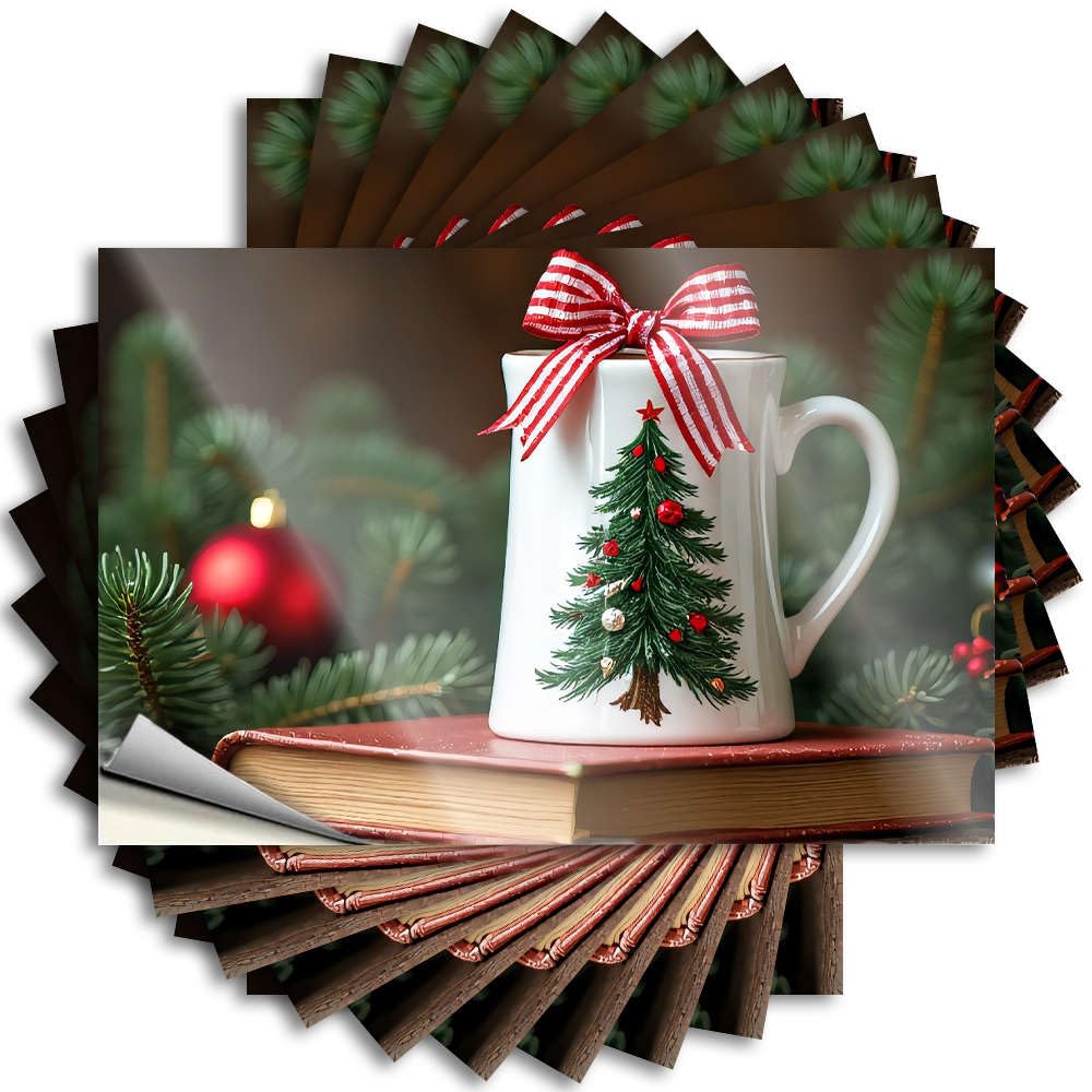 Funny Bar Decor, Decal Tiki Bottle Christmas Mug with Tree Design. | Sweet Waterproof Vinyl Stickers(12X18CM)